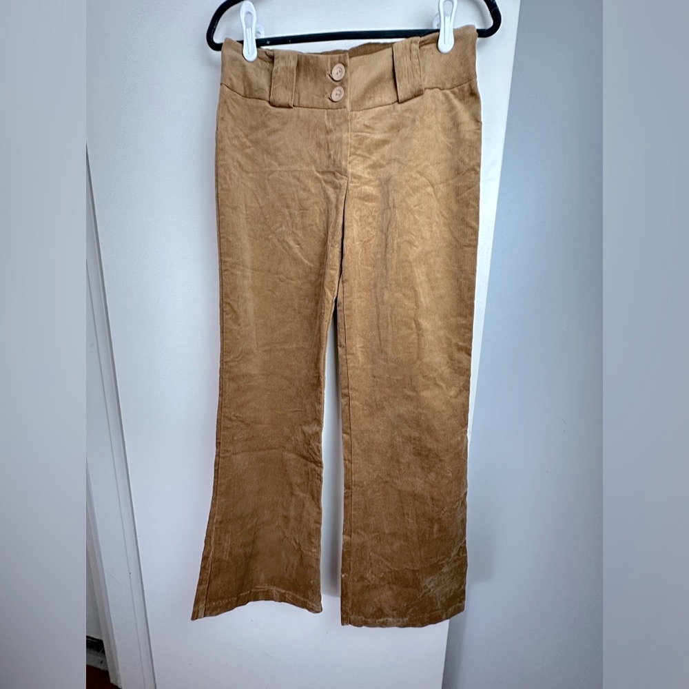 Meeting USA 96% Cotton Brown Vintage Y2K Kick Flare‎ Corduroy Pants NWOT M